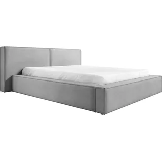 FEDVE Polsterbett Doppelbett Lopra Bett Bettkasten 200x200 cm Hellgrau (Magic Velvet 2240) - Hellgrau