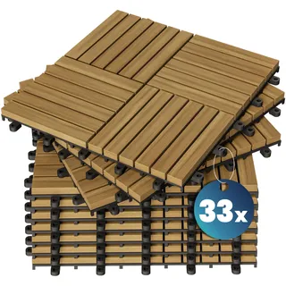 Holzfliese Akazie Quattro Mosaik 33er-Set 30x30cm