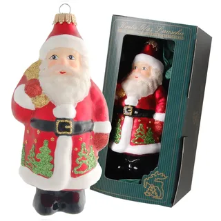 Krebs Glas Lauscha Santa mit Bäumen«, Glasornament, mundgeblasen, handbemalt