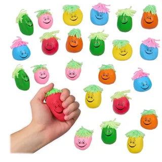 Relaxdays Stressball 6 cm 24er Set Blau,Gelb,Rot