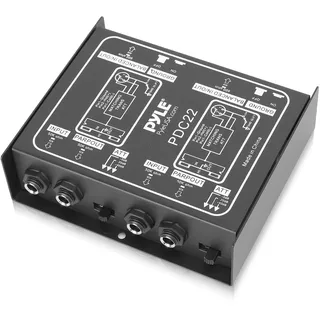 Pyle DI Box, Di, – Passive Direct Injection Box mit Brummen-Entferner und Eingangs-Dämpfer für Gitarre & Bass – Impedanztransformator