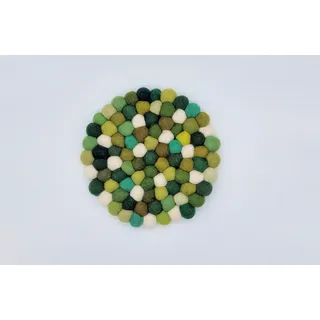 Grült Home Topfuntersetzer - Filz untersetzer für Tassen, Töpfe, Pfannen und Tassen handgefilzt in Nepal (Grün, Circle 10 cm)