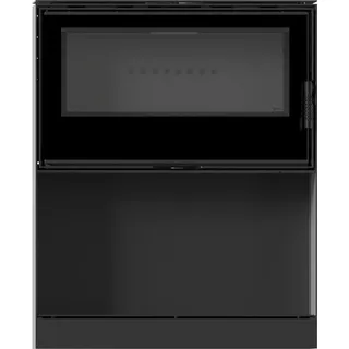 KARI 95 Ø 180 14 kW mit Holzfach Schwarz / Brennraum Schwarz