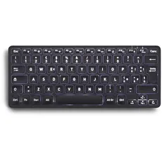 Perixx PERIBOARD-732B Mini-Tastatur mit Hintergrundbeleuchtung, kabellos, wiederaufladbarer Akku, Scherentasten Typ X, weiße Hintergrundbeleuchtung, italienisches Layout