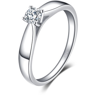 JewelryPalace Zirkonia Verlobungsring Eheringe Promise Verlobung Ring Silber 925 Damen, Solitärring Silberringe Trauringe Damenring Hochzeitsringe Antragsring Entouragering Ringe, Damen Schmuck 48