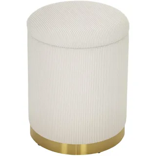Homcom Sitzhocker mit Stauraum Polyester 36 x 44 x 36 cm Cremeweiß