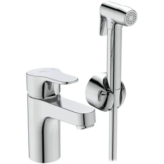 Ideal Standard BC834AA Cerabase Waschtischarmatur H80, mit Seitenbrause, ohne Ablaufgarnitur, Ausladung 10,6 cm, Chrom