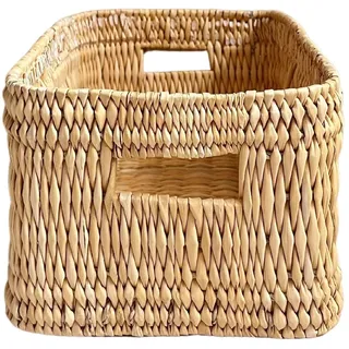 Home Maison Hassira Aufbewahrungskorb, rechteckig, 27 x 19 x 14 cm, marokkanische Handwerkskunst, Farbe: Natur