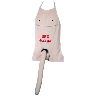 Out of the blue Schürze mit Plüsch-Penis „Sex Machine“ – witzige Kochschürze & Party-Gag für JGA, Grillen & Karneval – Unisex, One Size