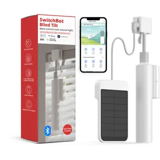 SwitchBot Blind Tilt Motorisierter Jalousie-Motor - Intelligenter elektrischer Jalousie-Motor mit Bluetooth-Fernbedienung, solarbetrieben, mit SwitchBot Hub für Kompatibilität mit Alexa, Google Home
