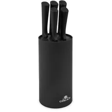 Bild von Smart Black Messerblock Messerset Küchenmesserset 5 Messer aus Edelstahl Küchenmesser im Block Santoku Gemüsemesser Küche Küchenutensilien Küchenzubehör