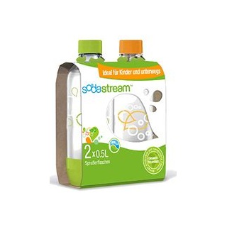 PET-Flasche 2 x 0,5 l grün/orange