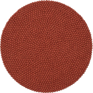 myfelt Lora Filzkugelteppich — Ø 90 cm, ideal für Schlaf-, Wohn-, Kinderzimmer, Flur & Bad