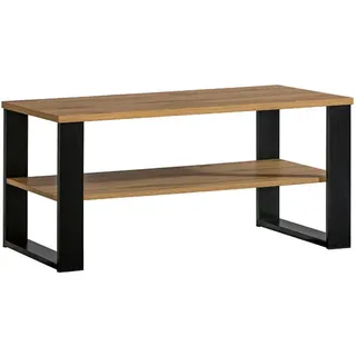 minio möbel Feldmann-Wohnen Couchtisch Braun, schwarz Holz, 1 Fächer, Rechteckig, 100x48x56 cm, Wohnzimmer, Wohnzimmertische, Couchtische