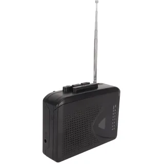 Tragbarer Kassettenspieler, FM AM Radio Stereo Tape to MP3 Converter Audio Music Player, mit 3,5 Mm Klinkenstecker und Lautsprecher (Schwarz)