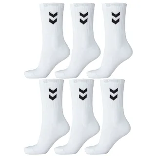 Hummel 6er Pack Socken Unisex Sportsocken (Weiß, 46-48 (Size 14))