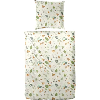 Bettwäsche PRIMERA "Biber-Bettwäsche Branches", braun, B/L: 135cm x 200cm, 1 Stk., 1 Stk., Biber, B/L: 80cm x 80cm, 2 Stk., Biber, Obermaterial: 100% Baumwolle, Bettwäsche, Bettwäsche, mit floralen Motiven