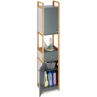 Relaxdays Hochschrank 165 x 31,5 x 29 cm Grau MDF