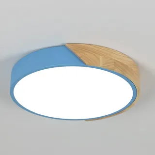 Comely Moderne LED-Deckenleuchte 24W, Deckenlampe mit 6500K Kaltweiß Licht, Plafond lampe Rundes Macaron-Design in Blau für Schlafzimmer, Wohnzimmer, Flur, Einfache Installation