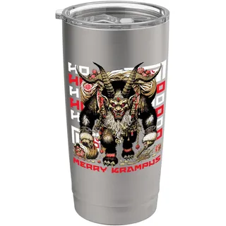 Japanische Kaiju Krampus Nacht gruselig Weihnachten Krampusnacht Doppelwandiger Edelstahl-Thermobecher