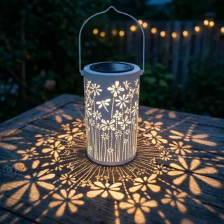 Freekite Solarlaterne für Außen, Metall Lampions Wetterfest für Garten mit Hirtenhaken, Solarlampe für Garten, Draußen, Tisch, Gartendeko, Balkon, Camping, Hof, Weg , Geschenk