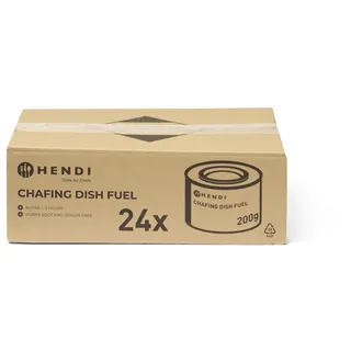 HENDI Brennpaste, 24 Stück, ruß- und geruchlos, Brenndauer ± 3 Stunden, Brenngel, Fire Paste, für Wärmebehälter, zum Warmhalten von Speisen, für Chafing Dish, 200gr