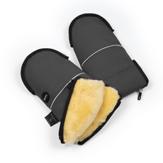 Lammfell Handwärmer von WERNER CHRIST BABY – GLOVY LUXE Handschuhe sind der ideale Kinderwagen-Muff aus medizinischem Fell, warmer universaler und wasserabweisender Handmuff, in Stone (grau)