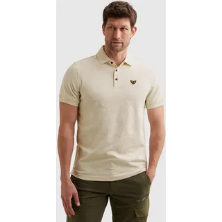 PME LEGEND Poloshirt "Short sleeve polo jersey jacquard" mit Logo Stickerei, egret