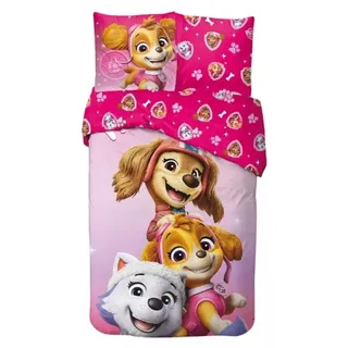 Paw Patrol Pink Squad Bettwäsche-Set 140×200cm, 65x65 cm - Rosa
