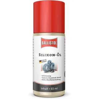 Ballistol 25331 Silikon-Öl 65ml Flasche – Mineralöl-freie Schmierung für Gummi, Polymere, Plastik, Metalle - Säurefrei