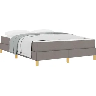 vidaXL Boxspringbett mit Matratze Taupe 160 x 200 cm Stoff - Taupe