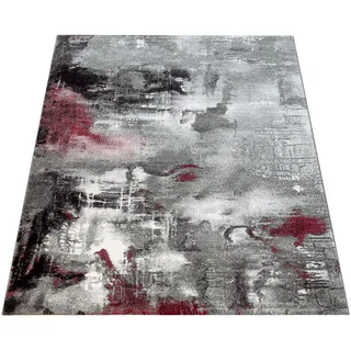 Paco Home Canvas 754 Kurzflorteppich 200 x 290 cm Grau/Rot