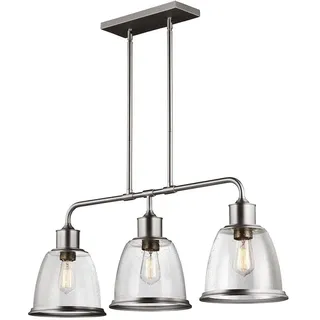 Hobson Zeitgenössische Kronleuchter Satin Nickel Stahl 3 Lichter E27 - Silber