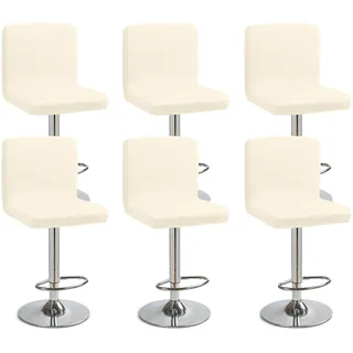 Eozakavod Barhocker-Schonbezüge, 6er Set Stylische Stuhlhussen Stretch-Stuhlbezug Einfache Reinigung Barhockerbezüge Universal Esszimmerstuhlbezüge für Bar & Esszimmer (Cremeweiß, 6er Set)