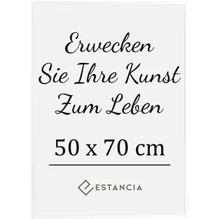 Estancia Weißer Bilderrahmen aus Kiefernholz 50x70 cm mit Bruchsicherem Acrylglas | Moderner 50 x 70 cm Holzbilderrahmen