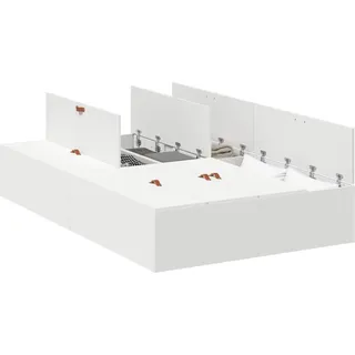 vidaXL Aufbewahrungsbettgestell Weiß 120 x 200 cm Holzwerkstoff - Weiß