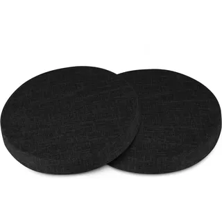 AddGrace Runde Sitzkissen für Esszimmerstühle 2er-Pack 40x40cm schwarz | Strukturiertes Kunstleinen, abnehmbarer Bezug für leichte Reinigung, rutschfest, für Esszimmer, Küche, Wohnzimmer