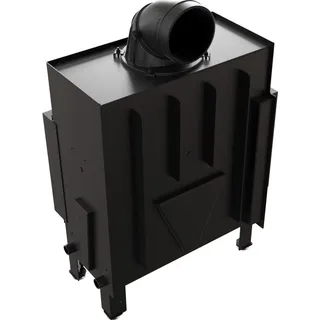 Kamineinsatz aus Stahl KRATKI FLOKI M links 10 kW Ø 200 schwarz Verkleidung - Schwarz