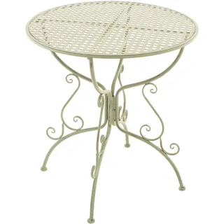 CLP Gartenbeistelltisch rund Ø70 cm Metall antik-grün , Grün, Grün , Rund , 70x74x70 cm , Gartenmöbel, Gartentische, Garten-Beistelltische