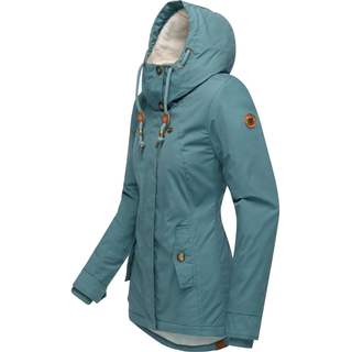 Winterjacke RAGWEAR "Winterjacke Monade", Damen, Gr. L, grau (stone blau25), Obermaterial: 65% Polyester PES. 35% Baumwolle CO.  Obermaterial: Futter: 100% Polyester PES. 100% Polyester PES., Jacken Winterjacke