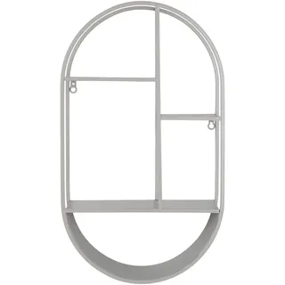 Wandregal , Grau , Metall , 35x60x15 cm , hängend , Wohnzimmer, Regale, Wandregale