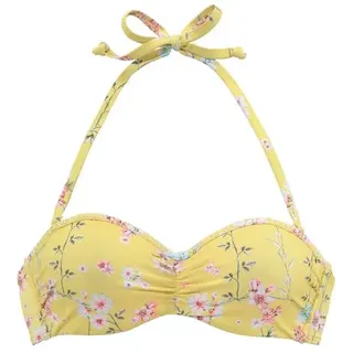 SUNSEEKER Bügel-Bandeau-Bikini-Top Damen gelb-bedruckt Gr.34 Cup C