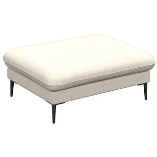 flexlux "Salino, Fußhocker, Sitzhocker, Polsterhocker," Kaltschaum & Stahl-Wellen, Füsse Schwarz, warm weiß