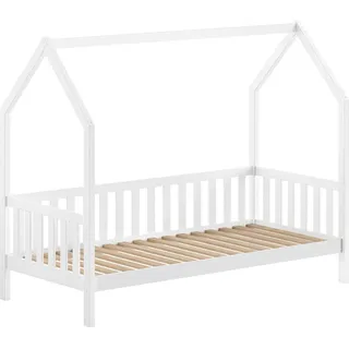 FURNLUX Haus Bett Kabane Weiss 90x200cm / Hauptfarbe: Weiß / Abmessungen: 98 x 208 x 169 cm - Weiß