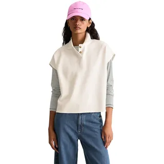 Poloshirt MARC O'POLO DENIM, Damen, Gr. XL, silky weiß, Jersey, Obermaterial: 100% Baumwolle, relaxed fit normal, Shirts Poloshirt, ärmellos wide aus Organic Cotton
