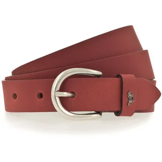 MUSTANG Ledergürtel Pull-Up-Leder mit Vintagecharakter, in schmaler Form, 2,5 cm, rot