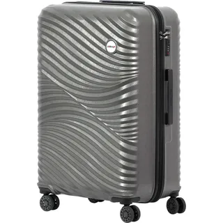 Biggdesign Moods Up Hartschalenkoffer, 100% ABS Hartschalenkoffer mit 360° Spinner-Rädern, Reisekoffer mit TSA-Schloss-System, leicht, anthrazit, groß, 28 Zoll - Silber