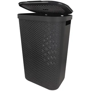 Curver Wäschebehälter Wäschekorb Wäschesammler INFINITY 59L Dunkelgrau Korb
