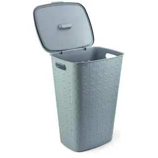 CURVER Wäschekorb Softex 56L – elegantes Design – leicht, stapelbar und praktisch – 70% recycelt – 59 x 43 x 34 cm – Blau