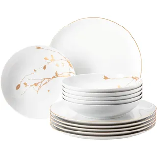 Liberty Golden Rose Tafelservice 12-tlg. gold/weiß